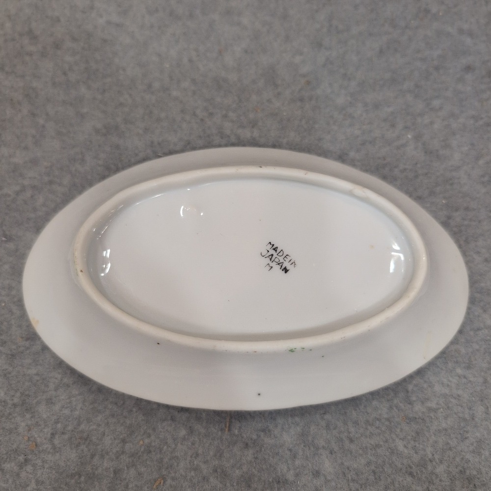 Vintage Made in Japan Lusterware Peach Floral Porcelain Trinket Dish NA308 - Picture 4 of 5
